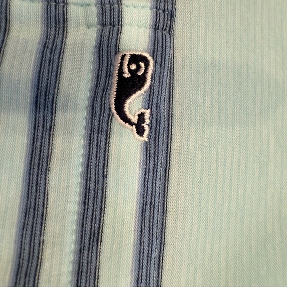 Vineyard Vines  Youth Boy Green W/blue Stripes Pocket Logo Sz XL (18) NWT - Picture 6 of 11